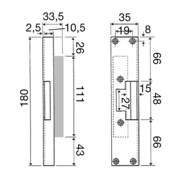 Massieve paal 510T t/el eindblik (975289)