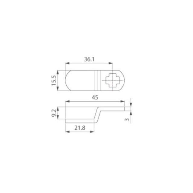 Siso-Kammstück befestigt 9,2 mm Länge 36,1 mm