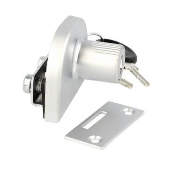 GLASS DOOR LOCK 917, ALU FINISH, CK SISO, KA D20, F/DOUBLE DOORS