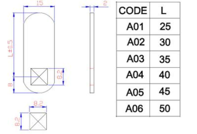 Siso-Nockenstück gerade 50 mm T/1900-Serie (A06)