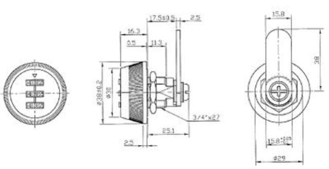 Siso-Möbelschloss 840-17 mm. bis U81