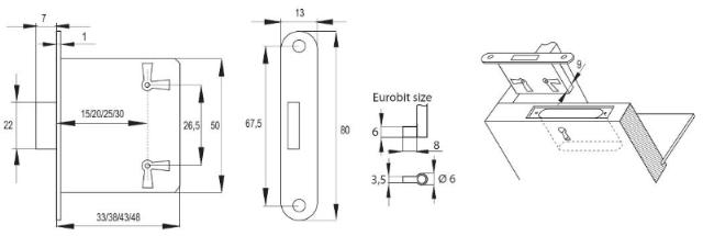 Siso furniture lock 25mm.