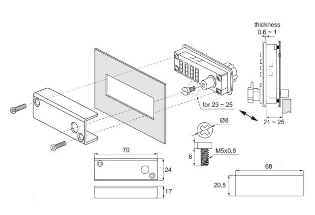 Siso back plate t/ furniture lock M330, f/ metal