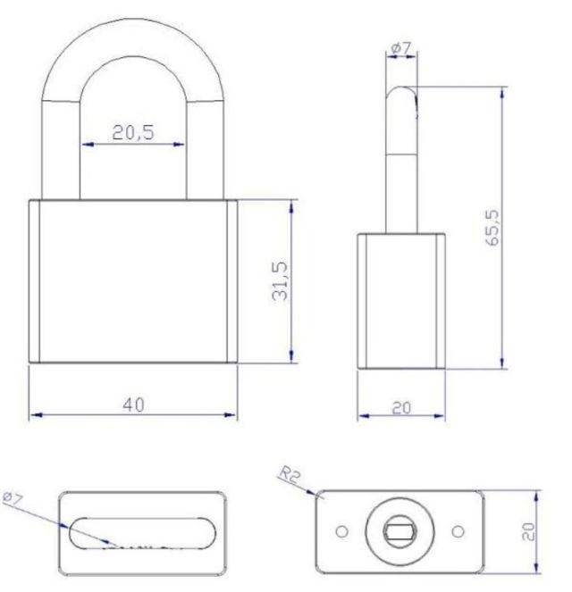 Siso padlock 40mm, meas.