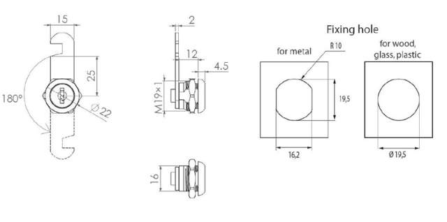 Siso-Möbelschloss 1900/11 mm. 180g