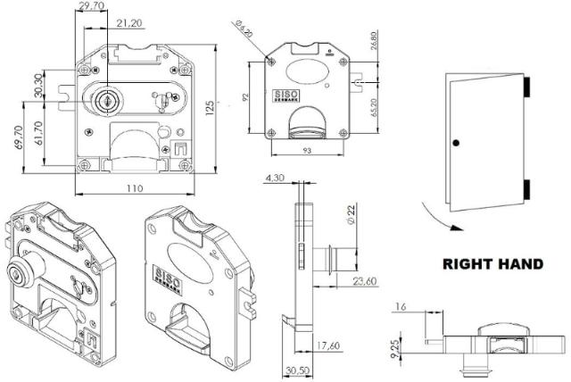 Siso coin lock 270 right for DKK 10.