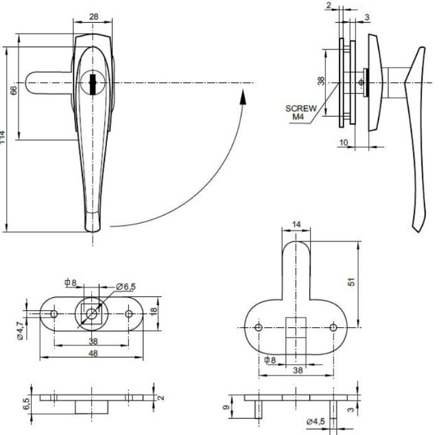 Siso garage handle L-44