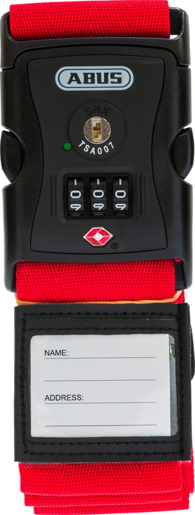 ABUS Koffergurt mit Codeschloss und TSA Rot