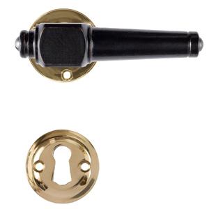 Door handle Svanemølle 671 w/wooden screws (1770T) Black MPU