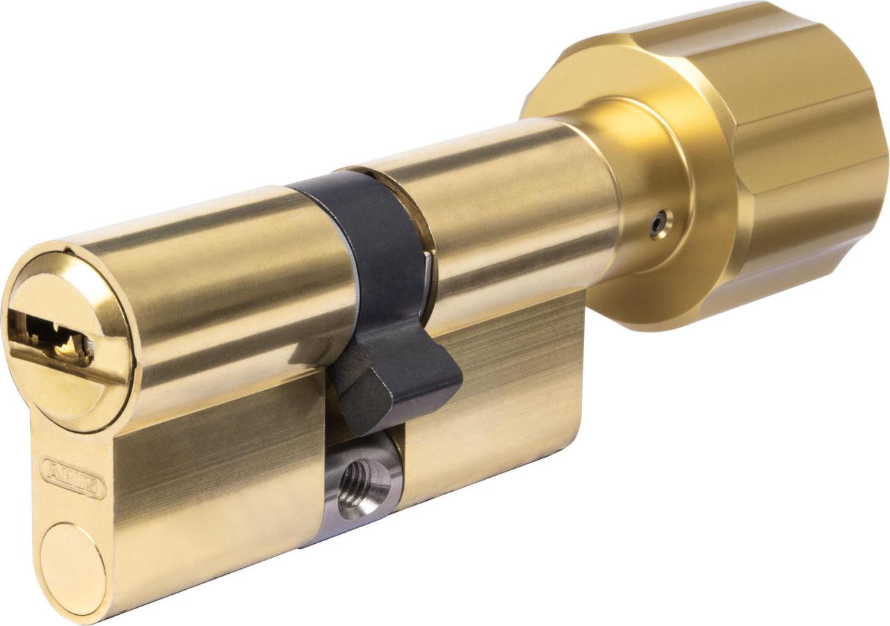 ABUS ZOLIT DOUBLE PROFILE CYLINDER WITH BRASS KNOB +0 mm out +0 mm in