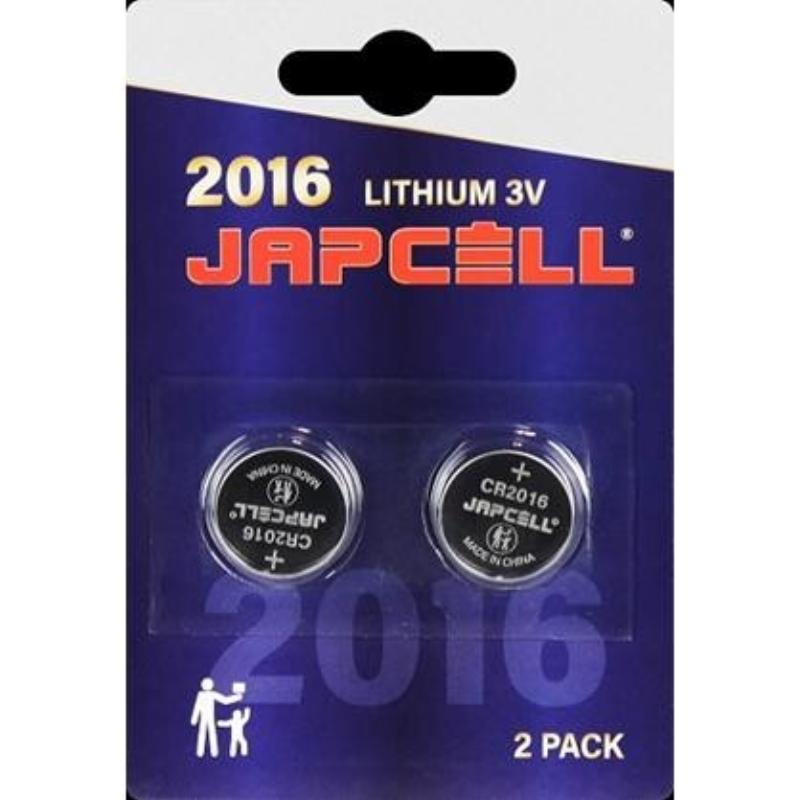 Japcell Batterie CR2016 Lithiumbatterie, 2er-Pack