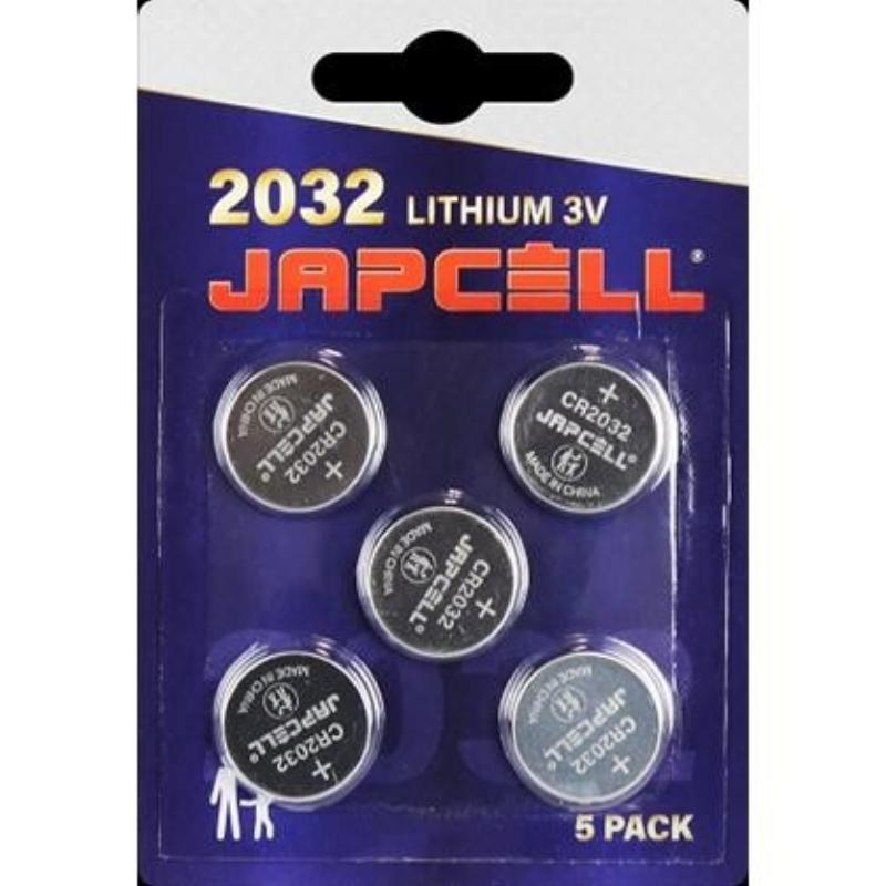 Japcell batteri CR2032 litiumbatteri, 5-pack