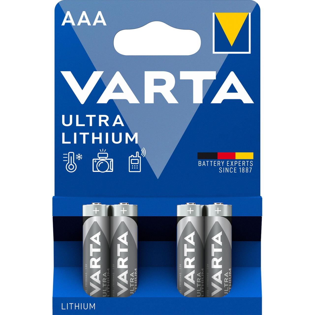 Varta Ultra Lithium AAA 4 st förpackning