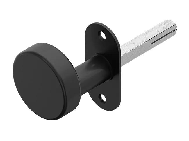 Randi Line 18 door knob attached, fixed without rosette Ø50mm, black PVD