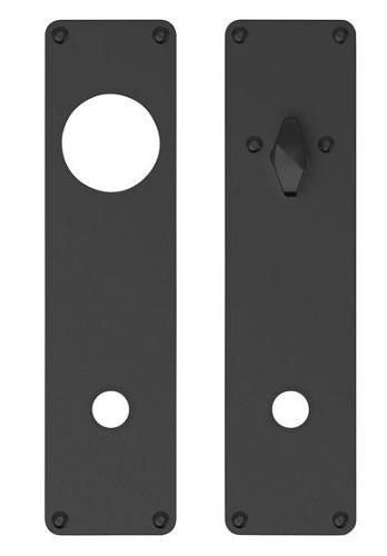 Randi Line 18 langes Schild (Griff/Drehung/Zyl. 40 mm), schwarze PVD-Beschichtung