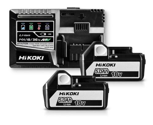 HiKOKI batteriset 18V 2x5,0Ah + snabbladdare