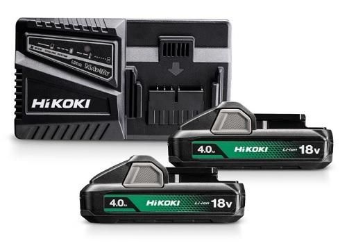 HiKOKI batteriset 18V 2x4,0Ah + snabbladdare