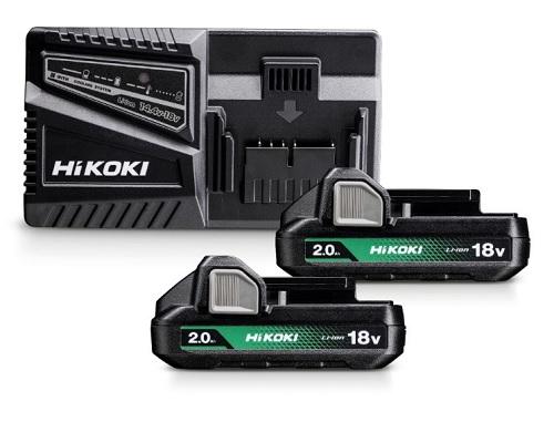 HiKOKI batteriset 18V 2x2,0Ah + snabbladdare