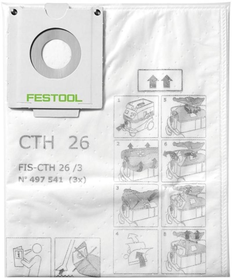 Festool Filter bag FIS-CTH 26/3 pk of 3 pcs