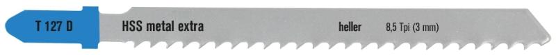 Heller jigsaw blade 75mm t/metal 3-15mm, pk a 5. T127D