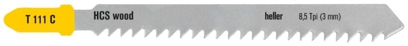 Heller jigsaw blade 75mm t/wood 4-50mm, pk a 5. T111C