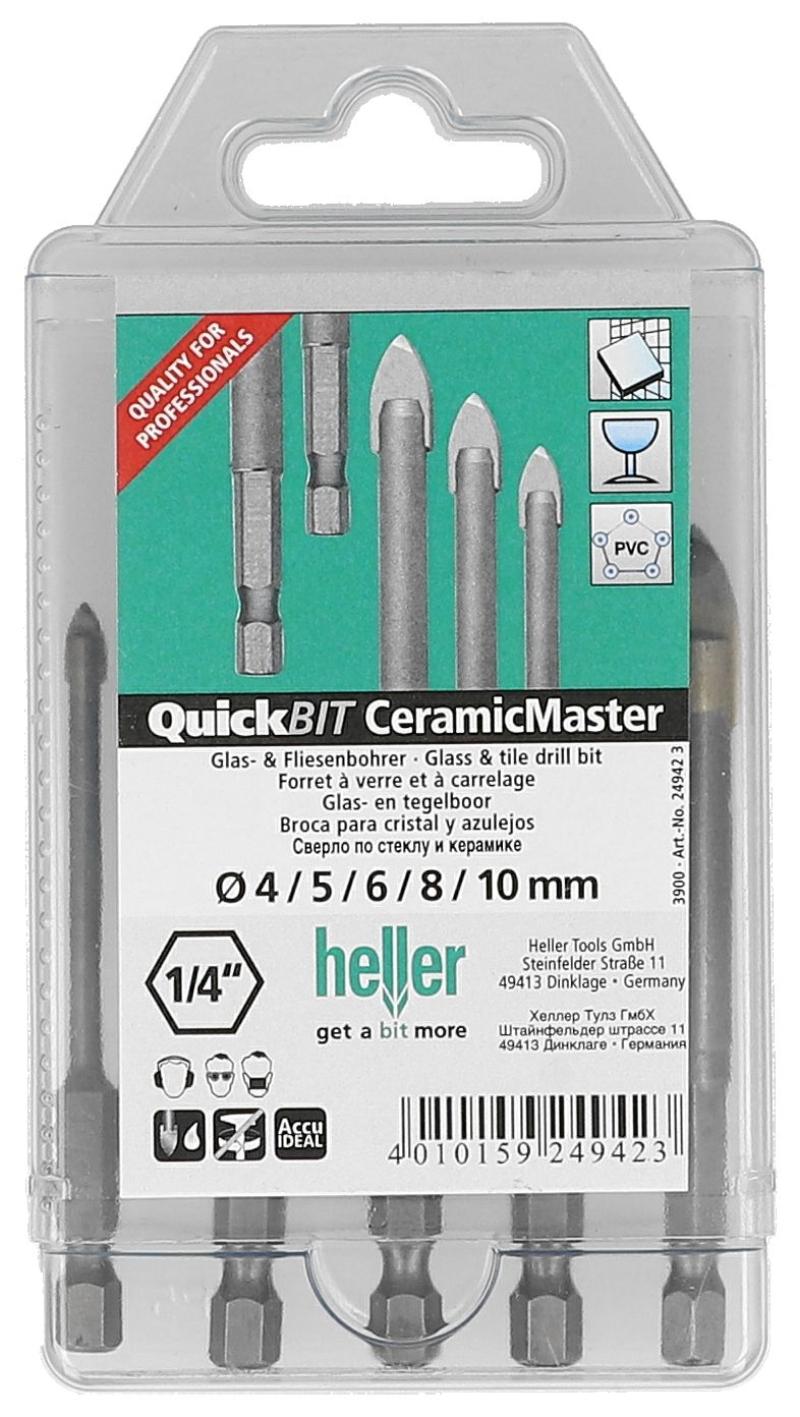 Heller glass and tile drill set 4/5/6/8/10mm