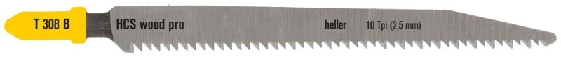 Heller jigsaw blade 91mm t/wood <45mm, pk a 5. T308B