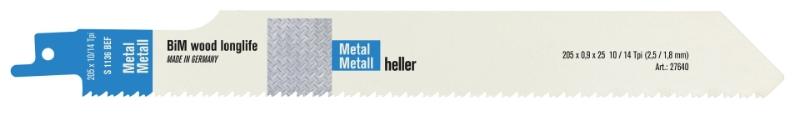 Heller Bajonett-Sägeblatt 205 mm Holz/Stahl-Bimetall, VE. a 5 Stk.