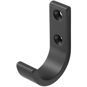 Coat hook 0129 Curved Black Lacquer 17 x 55 x 40mm